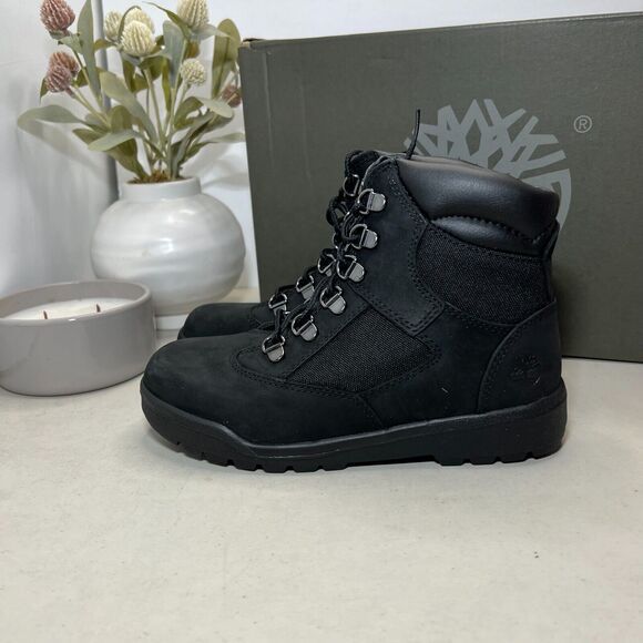 Timberland Field 6-Inch Hiking Boot Black Nubuck 44990/A6098 Boys US 3.5 NWB - Picture 1 of 8